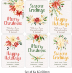 Personalised Christmas Gift Stickers - Poinsettia Prettiness - Afrikaans