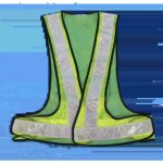 Lime Reflective Bib With Velcro Mesh Material