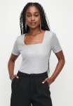 Sequins Square Neck Top - Grey