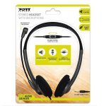 Port Stereo Headset With MIC With 1.2M CABLE|1 X 3.5MM|VOLUME Controller – Black