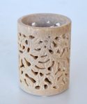 Beige Natural Soap Stone Tumbler – 10X8CM