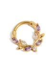 Goldair Gold Plated Titanium Purple Cubic Zirconia Vine Clicker Ring
