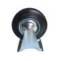 Caster Wheel Rubber 125MM - Fixed Galvanised Steel Plate