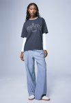 Oversized Printed T-Shirt - Dark Grey romantic