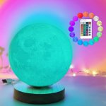1831527 Rechargeable Multi Color Rotating Moon Lamp 18CM