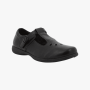 Girls Youth School Crown T Strap Black Action Leather Shoe - 2