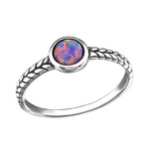 C294-C1456 - 925 Sterling Silver Bubble Gem Opal Ring - Size 7