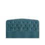 Meli Velvet Headboard - Teal - Double