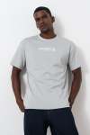 Graphic Oversized T-Shirt - XL Light Grey