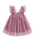 Polka Butterfly Plum Tulle Dress