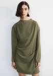 Draped Dress - Khaki Green