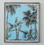 Palm Aqua Tree Wall Art 93X83CM