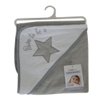 Character Hooded Towel - Grey Star