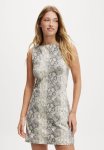 Cotton On Bella Boat Neck MINI Dress - Snake Print