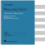 Wide Staff Wirebound Manuscript Paper Aqua Cover Spiral Bound