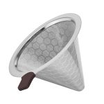 Reusable Stainless Steel Pour Over Coffee Filter Cone Dual-mesh Metal Dripper Compatible With Hario V60 02-STYLE Brewers Paperle