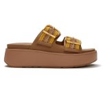 Gen Ff-max Buckle Stripe-webbing Slides - Classic Tan - 8