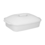 White Rectangular Casserole Dish With Lid 38CM