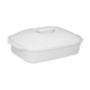 White Rectangular Casserole Dish With Lid 38CM