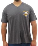 Mens Printed Designated Vneck Tee - 8XL Chcoal