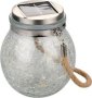 Home Quip Hanging Glass Lantern Crackle Finish Solar Powered