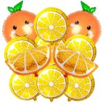 10 Piece Orange Citrus Balloons Set Large Cartoon Foil Mylar Balloons For Little Cutie Baby Shower Birthday Summer Fruit Citrus