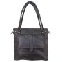 Ladies Full Grain Buffalo Leather Handbag - Dark Brown