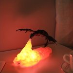 1PC Fire Dragon Lamps 3D Printed Volcano Dragon Lamps Night Light Moon Light Desktop Lamp For Bedroom Office 3D Printed Night Li