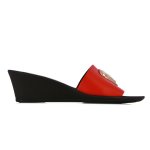 Detailed Slip-on Wedge Sandal Red