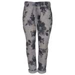Animal Floral Print Pants - Charcoal L xl