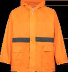Pioneer Rubberrised Rainsuit Orange With Reflective Tape
