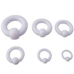 Ball Closure White Acrylic Hoop Captive Bead