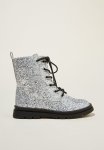 Cotton On Combat Lug Boot - Silver Glitter