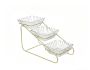 Serve 3-PIECE Glass Bowl Set With Golden 3-TIER Stand