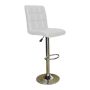 White Imprezza Faux Leather Barstool With Gear Lift And Swivel Function