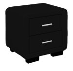 Italian Design Pedestal Pu Leather- Black
