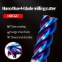1pc/4pcs 4-Flute Coated End Mill Tungsten Steel Milling Cutter For Stainless Steel Alloy High Precision Non-Standard Cutter With Nano Blue Coated Sharp And Smooth