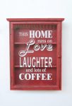Red Wood Cabinet glass Door ‘love’ 66X53X17
