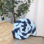 Cot Bumper Braided 3 Strand Shades Of Blue