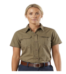 Vulcan Ladies Bush Shirt Ripstop Ss Khaki Med