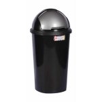 Contour 50L Plastic Dust Bin – Round Swing Lid – Black – Pack Of 5