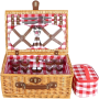 Picnic Basket Wicker Picnic Basket With Cutlery Handle And Shoulder Strap