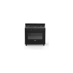 Elba 90CM Stainless Steel Black Glass Electric Multifunction Oven – 02