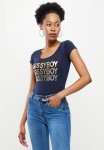 Sissy Boy Shimmy Shimmy: Basic Round Neck Fitted Top - Navy