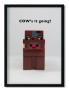 Decor Print Minecraft Cow - Unframed Print A3