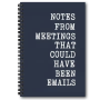 A5 Spiral Meetings Notebook - 100 Pages Professional Work & Study Journal