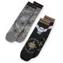 Harry Potter Socks 2-PACK Set - Hedwig Owl And Hogwarts Crest Socks