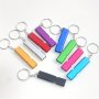 Portable Outdoor Equipment Alloy Keychains Survival Whistle Keychain Dual Frequency Whistle
