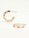 Goldair Gold Mixed Shape Diamante Hoop Earrings