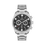 Multifunction Stainless Steel Black Dial Watch